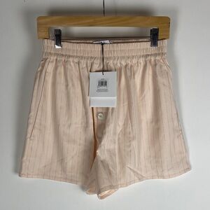 NWT Alex Perry Womens Pin Stripe Boxer Short In Peach Size 6